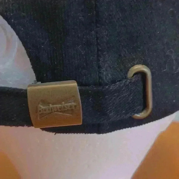 Bud  Racing Vintage 90s Strapback Cap Hat Budweiser Beer Black Baseball - Picture 5 of 8